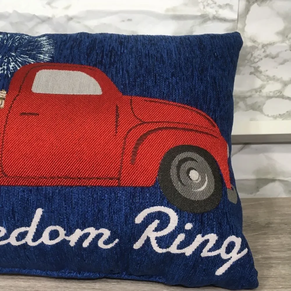 AMERICANA “LET FREEDOM RING” DECORATIVE TROW PILLOW‎ NEW 4th of July